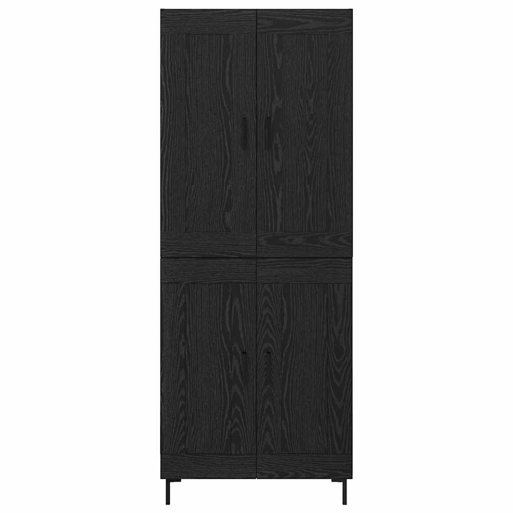 Magasfiú 2 pcs Fekete tölgy 69,5 x 34 x 180 cm Szerelt Fa