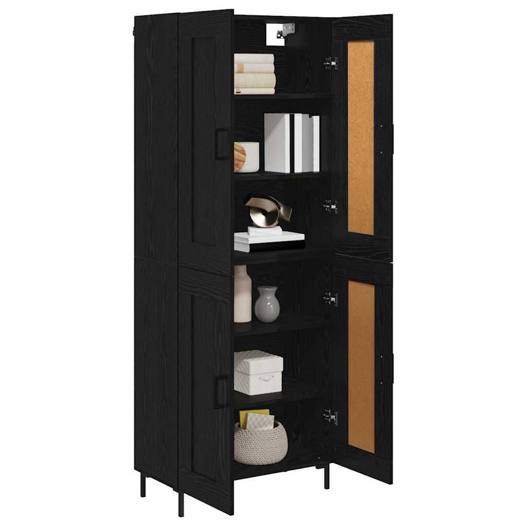 Magasfiú 2 pcs Fekete tölgy 69,5 x 34 x 180 cm Szerelt Fa