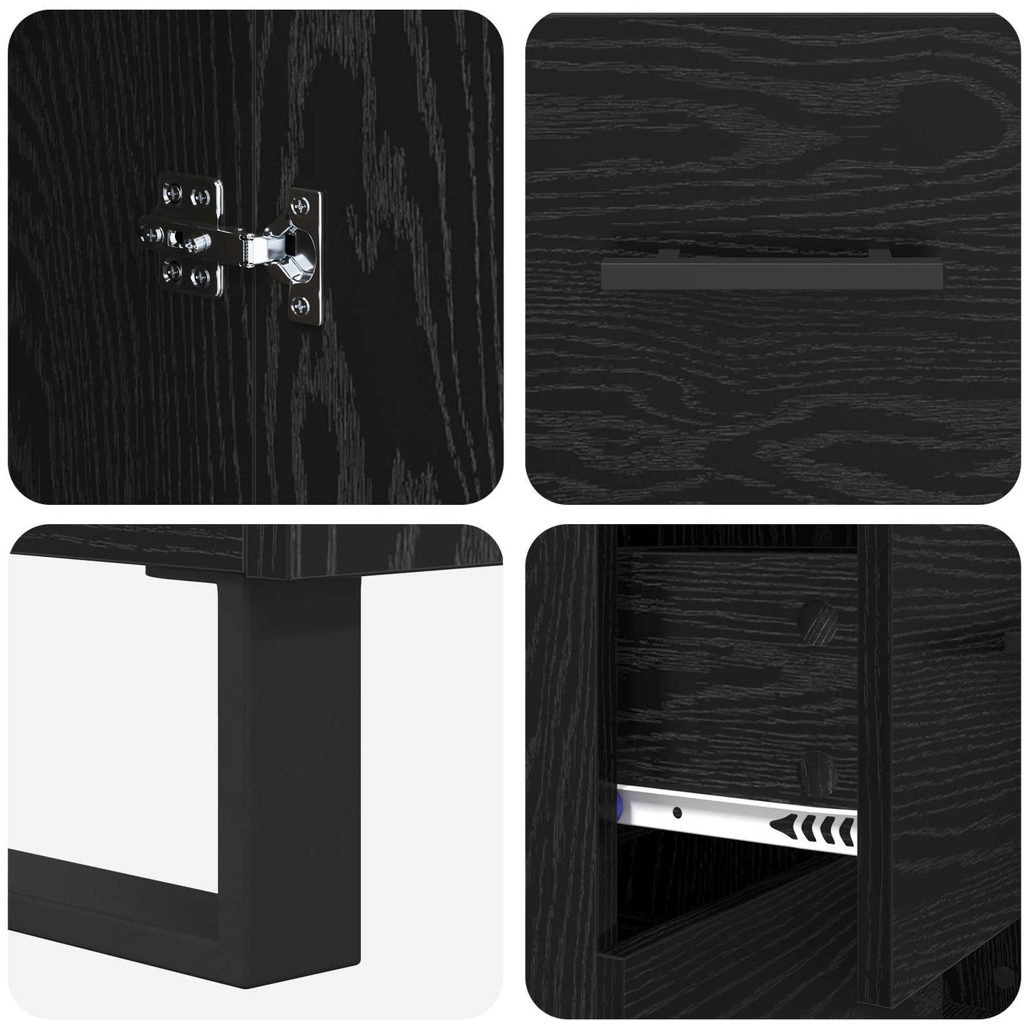 Magasfiú fiókkal 2 pcs Fekete tölgy 69,5 x 34 x 180 cm