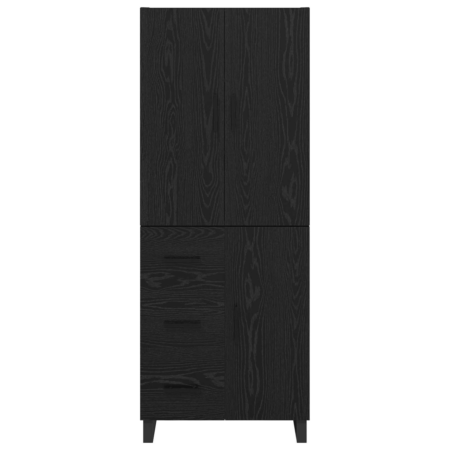 Magasfiú fiókkal 2 pcs Fekete tölgy 69,5 x 34 x 180 cm