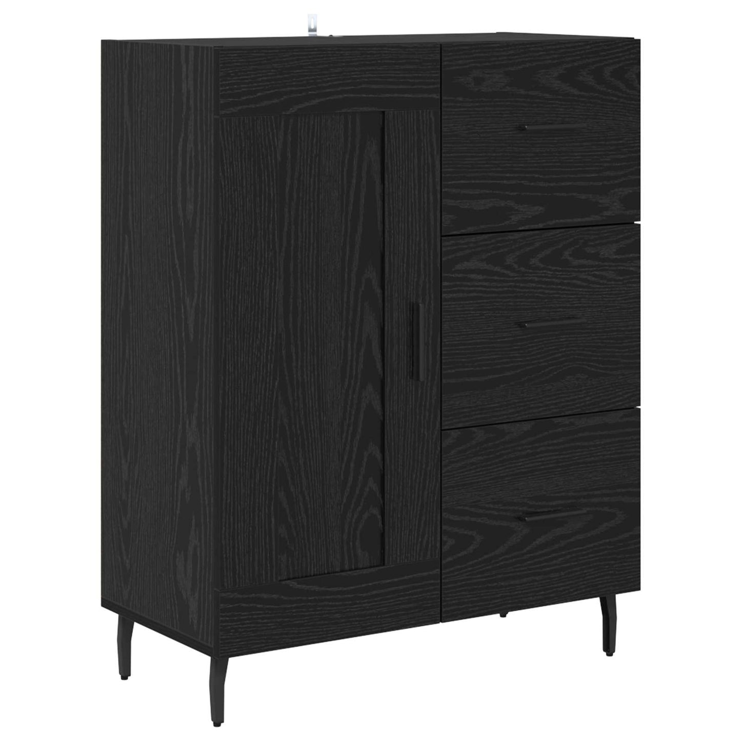 Magasfiú 2 pcs Fekete tölgy 69,5 x 34 x 180 cm Szerelt Fa