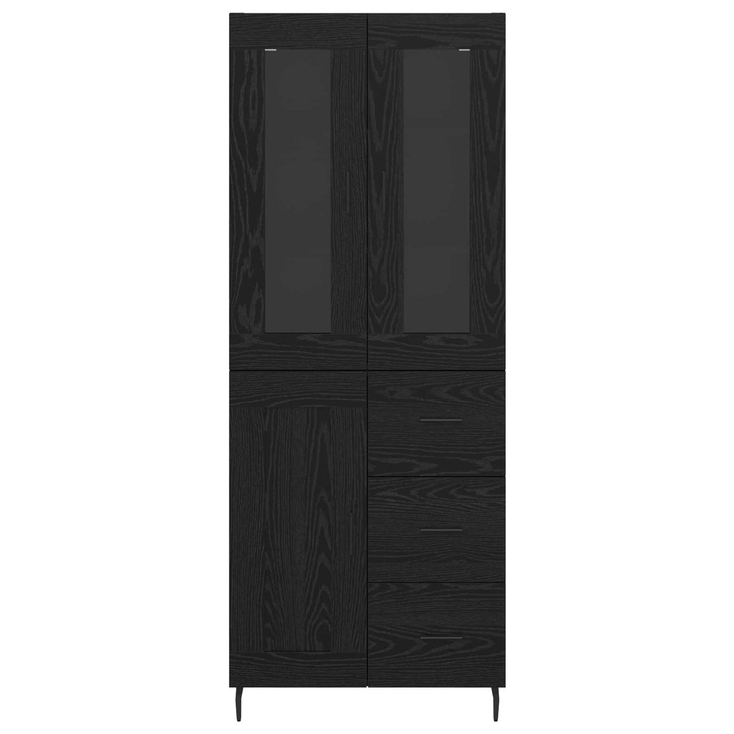 Magasfiú 2 pcs Fekete tölgy 69,5 x 34 x 180 cm Szerelt Fa