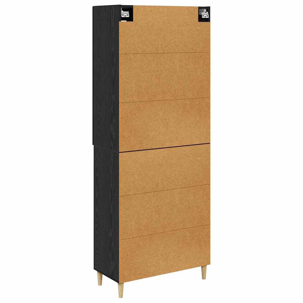 Magasfiú Fekete tölgy 69,5 x 34 x 180 cm Műanyag Fa és Üveg