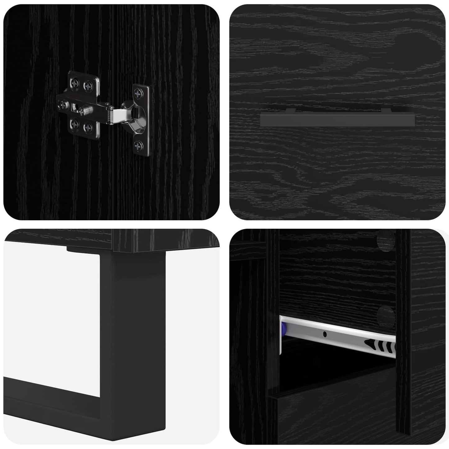 Magasfiú fiókkal 2 pcs Fekete tölgy 69,5 x 34 x 180 cm