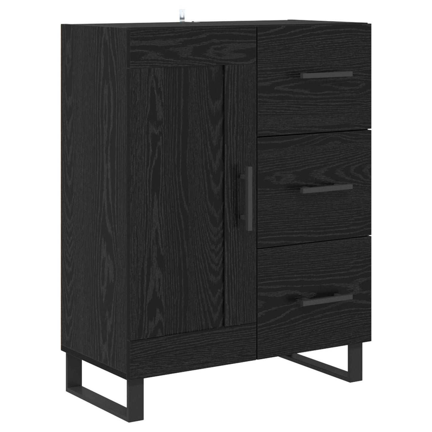 Magasfiú fiókkal 2 pcs Fekete tölgy 69,5 x 34 x 180 cm