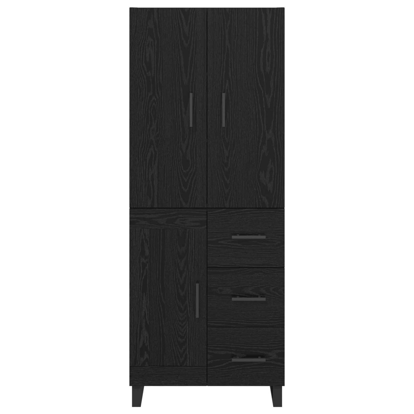 Magasfiú fiókkal 2 pcs Fekete tölgy 69,5 x 34 x 180 cm