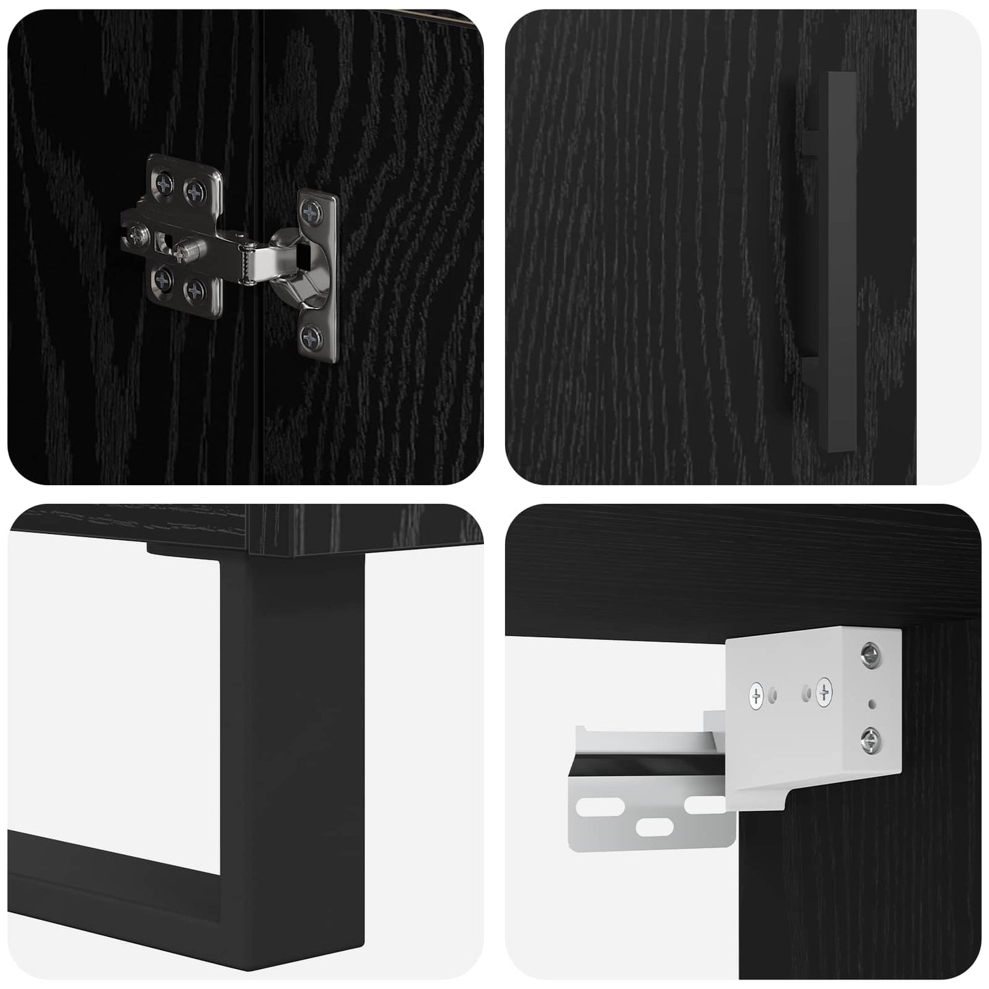 Magasfiú 2 pcs Fekete tölgy 69,5 x 34 x 180 cm