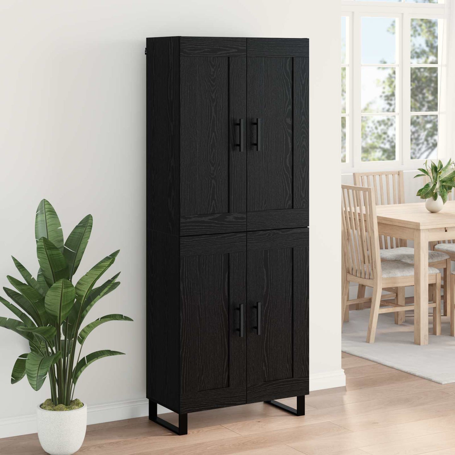 Magasfiú 2 pcs Fekete tölgy 69,5 x 34 x 180 cm