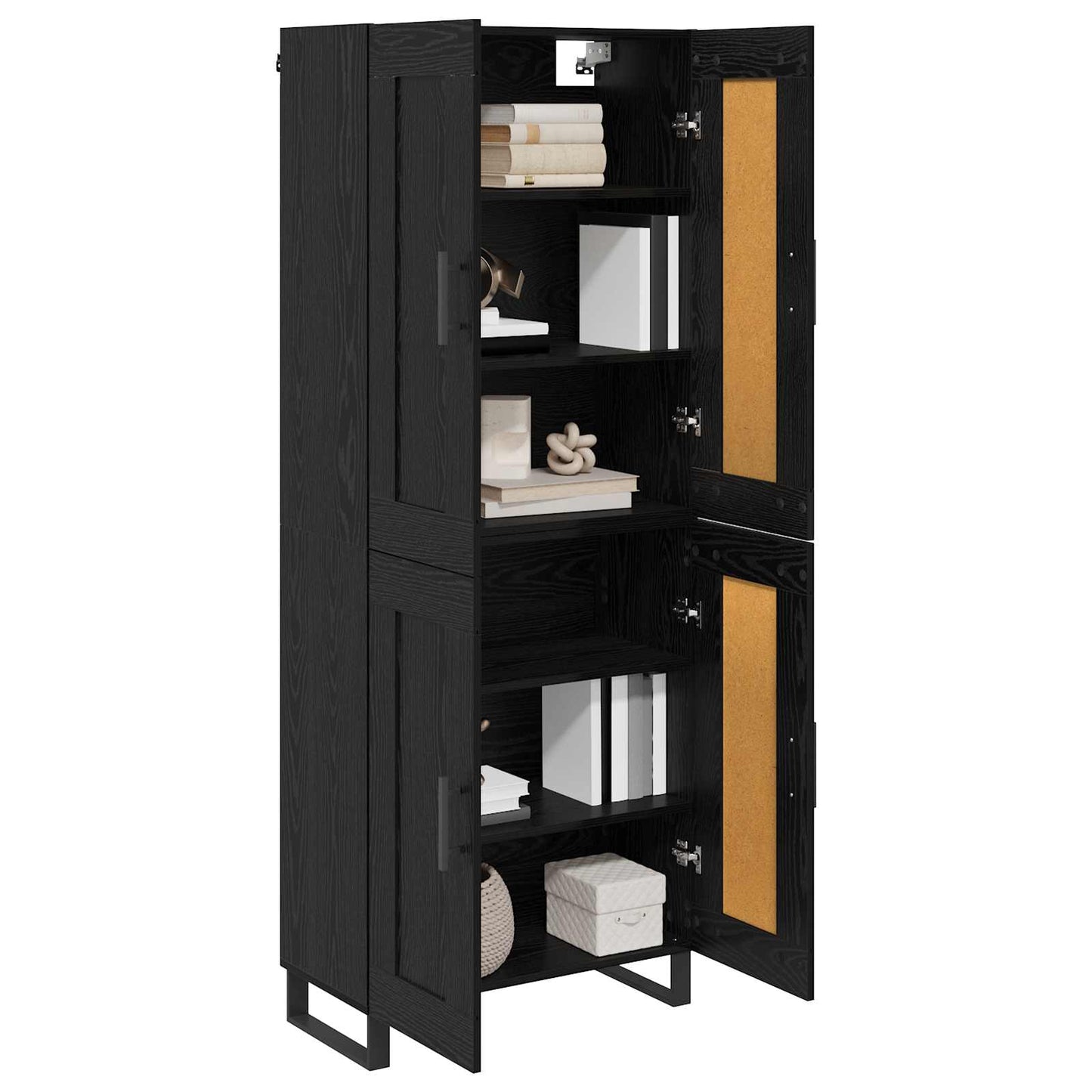 Magasfiú 2 pcs Fekete tölgy 69,5 x 34 x 180 cm
