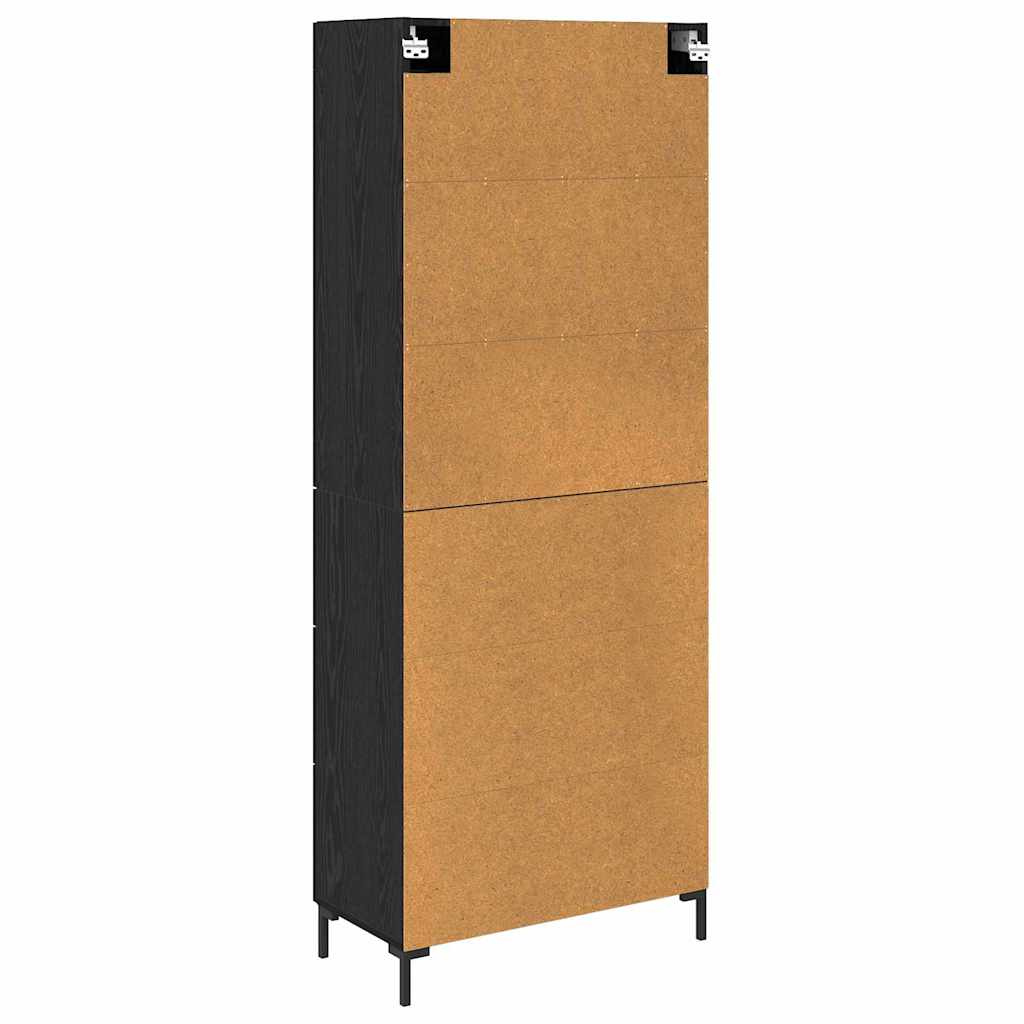 Magasfiú 2 pcs Fekete tölgy 69,5 x 34 x 180 cm Szerelt Fa