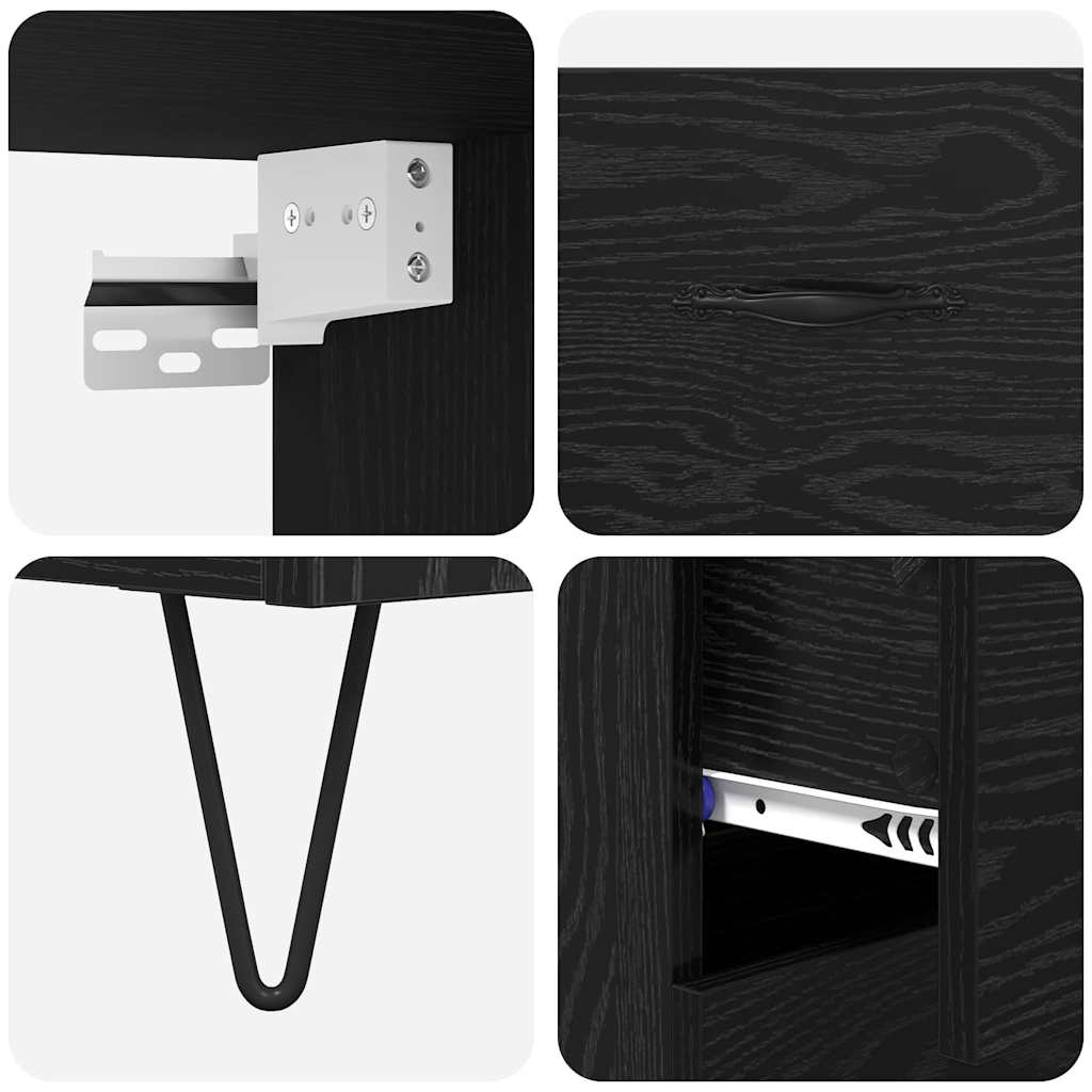 Magasfiú 2 pcs Fekete tölgy 69,5 x 34 x 180 cm