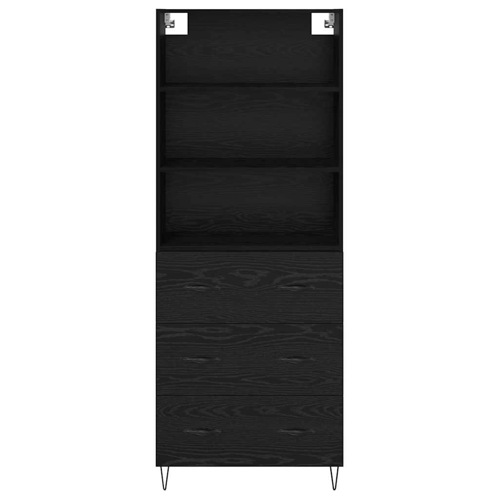 Magasfiú 2 pcs Fekete tölgy 69,5 x 34 x 180 cm