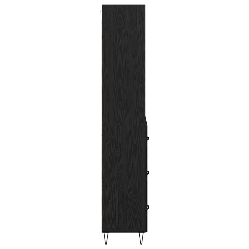 Magasfiú 2 pcs Fekete tölgy 69,5 x 34 x 180 cm