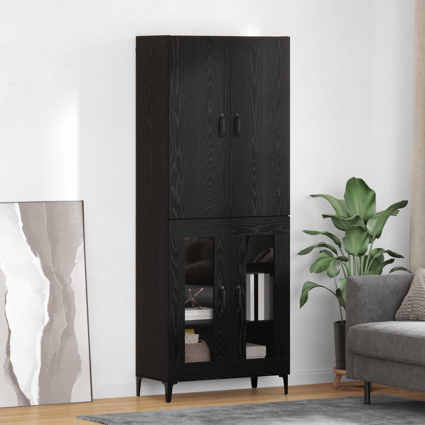 Magasfiú Fekete tölgy 69,5 x 34 x 180 cm Szerelt Fa