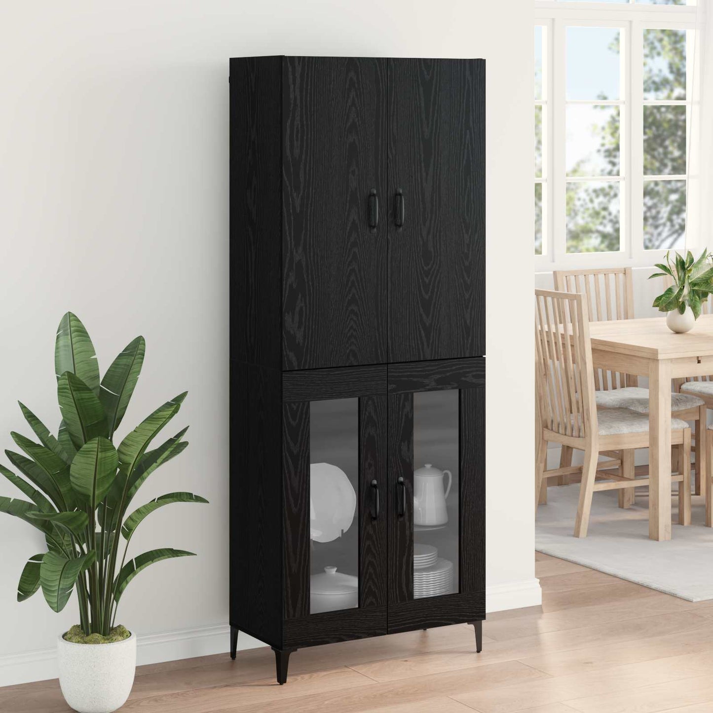 Magasfiú Fekete tölgy 69,5 x 34 x 180 cm Szerelt Fa