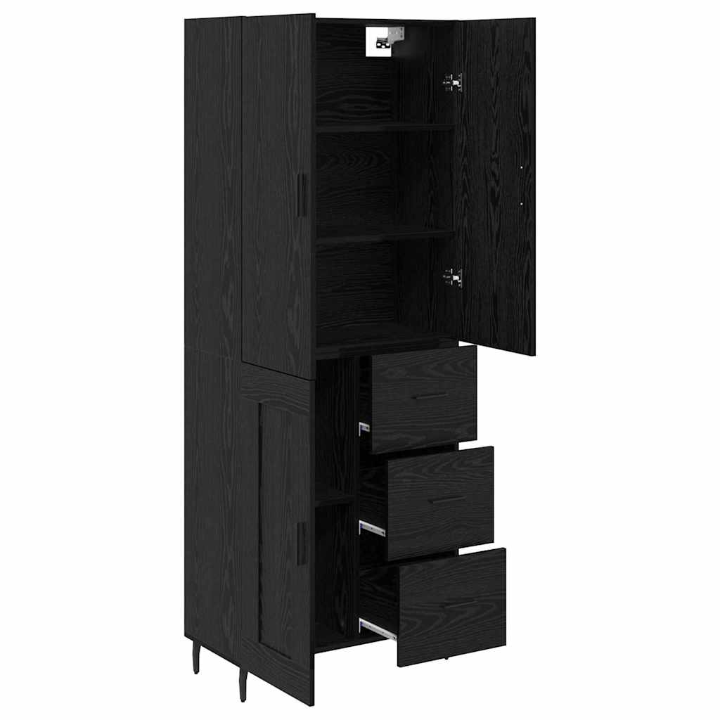 Magasfiú 2 pcs Musta tammi 69,5 x 34 x 180 cm Szerelt Fa