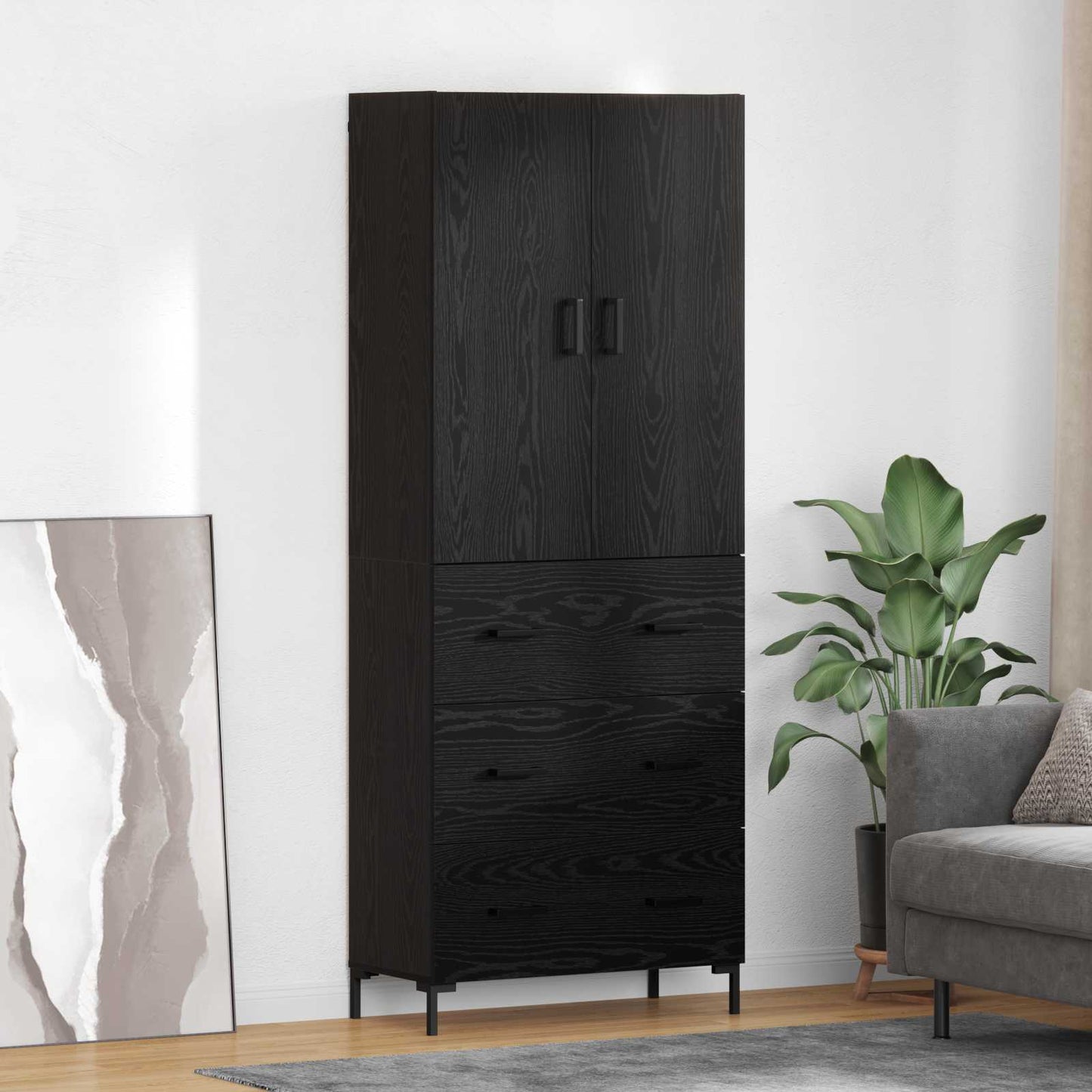 Magasfiú Fekete tölgy 69,5 x 34 x 180 cm Szerelt Fa