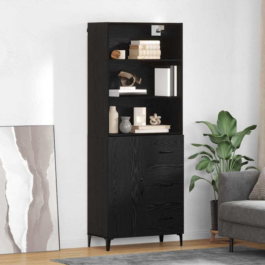 Magasfiú fiókkal Fekete tölgy 69,5 x 34 x 180 cm Faanyag