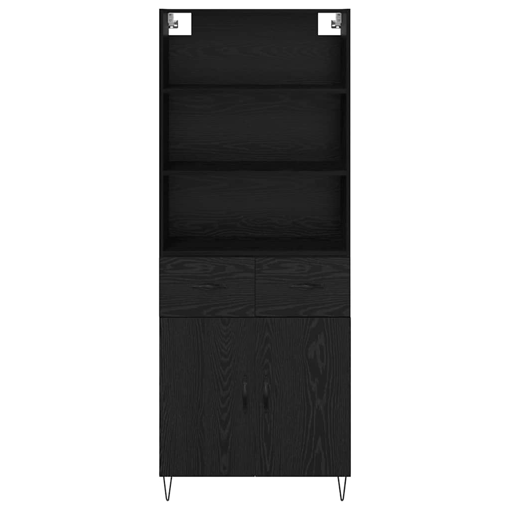 Magasfiú 2 pcs Fekete tölgy 69,5 x 34 x 180 cm