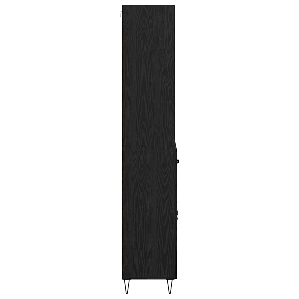 Magasfiú 2 pcs Fekete tölgy 69,5 x 34 x 180 cm