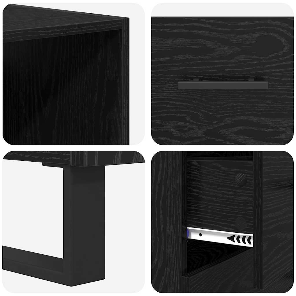 Magasfiú 2 pcs Fekete tölgy 69,5 x 34 x 180 cm