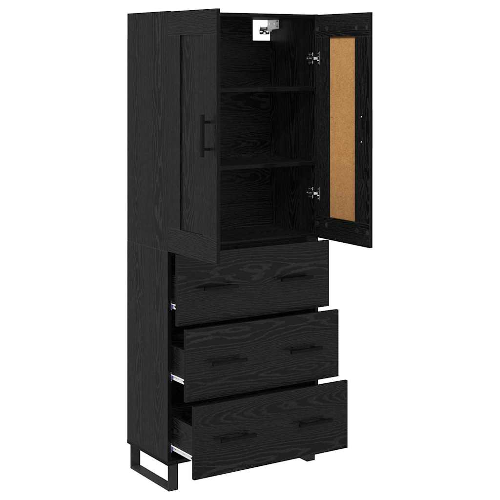 Magasfiú 2 pcs Fekete tölgy 69,5 x 34 x 180 cm