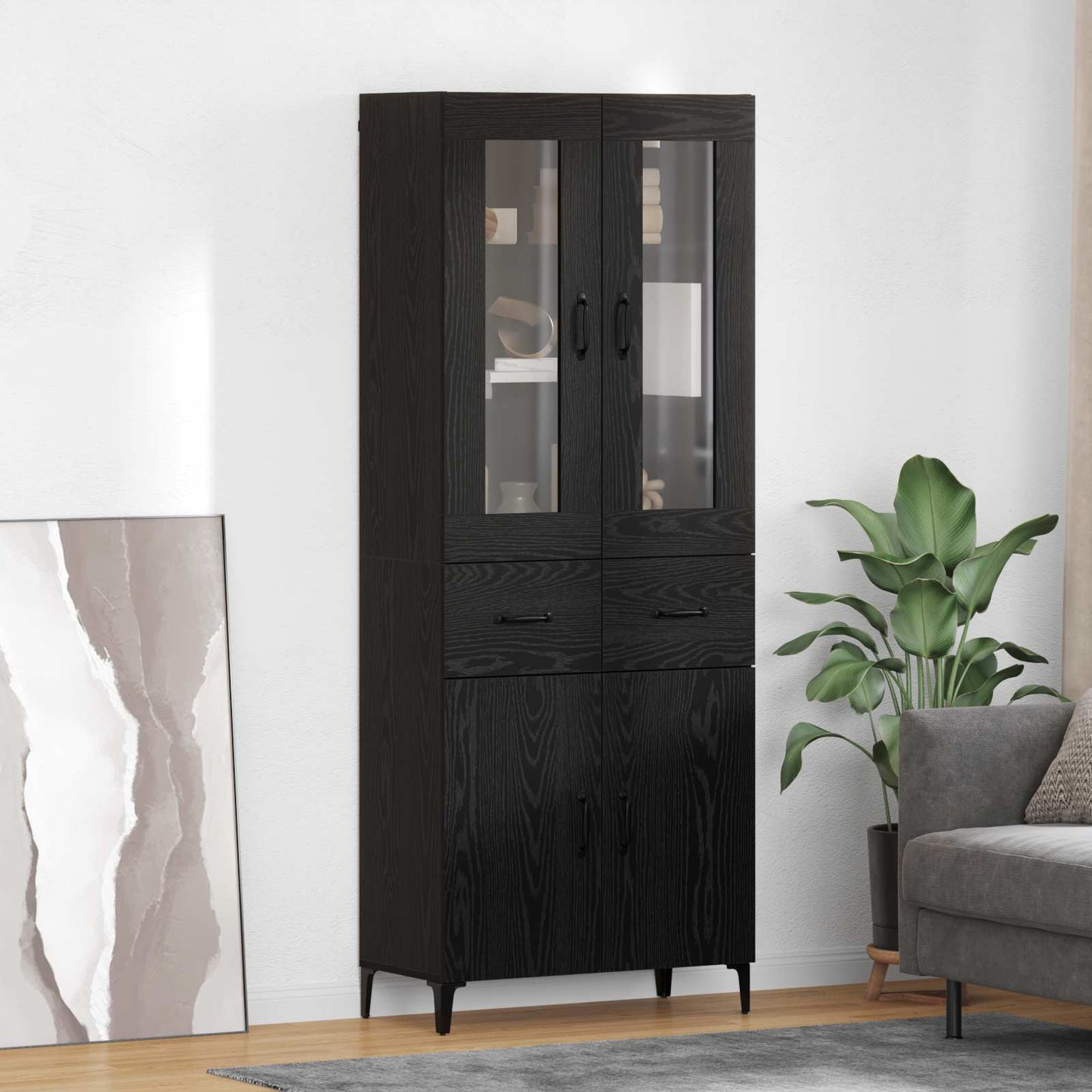 Magasfiú Fekete tölgy 69,5 x 34 x 180 cm Szerelt Fa