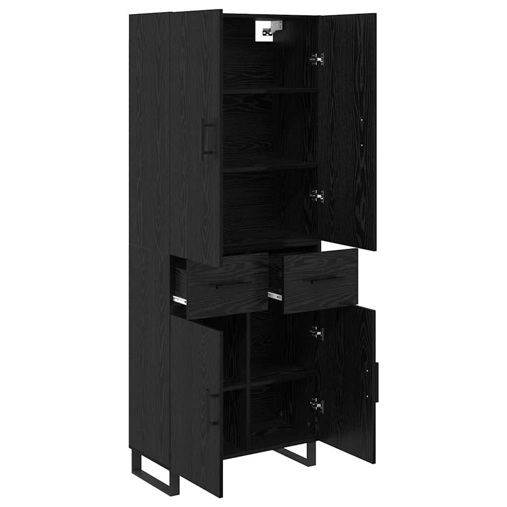 Magasfiú fiókkal 2 pcs Fekete tölgy 69,5 x 34 x 180 cm
