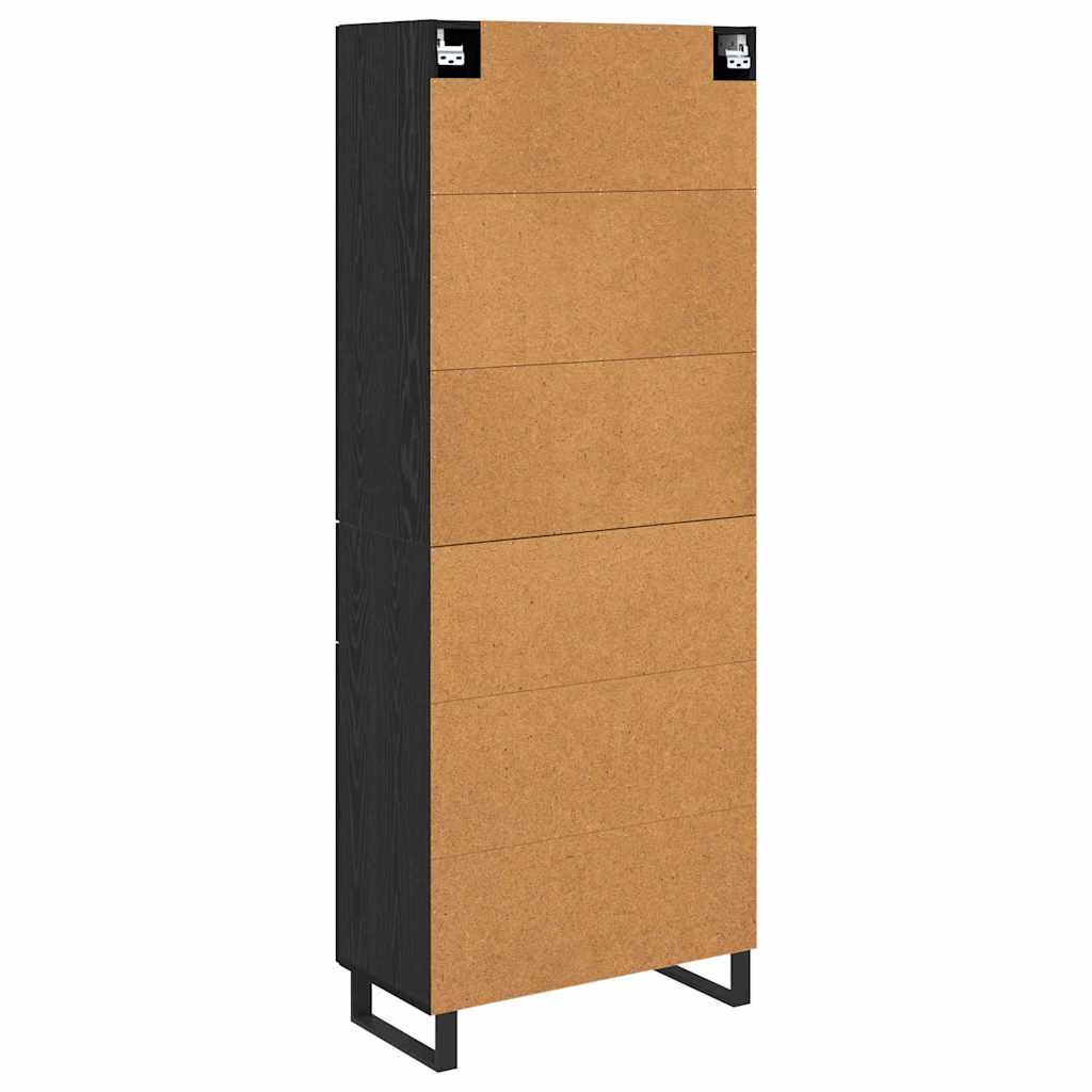 Magasfiú fiókkal 2 pcs Fekete tölgy 69,5 x 34 x 180 cm