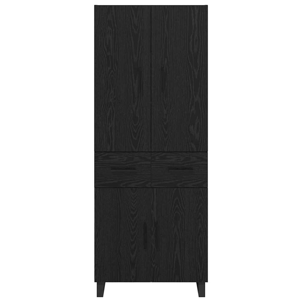 Magasfiú fiókkal 2 pcs Fekete tölgy 69,5 x 34 x 180 cm