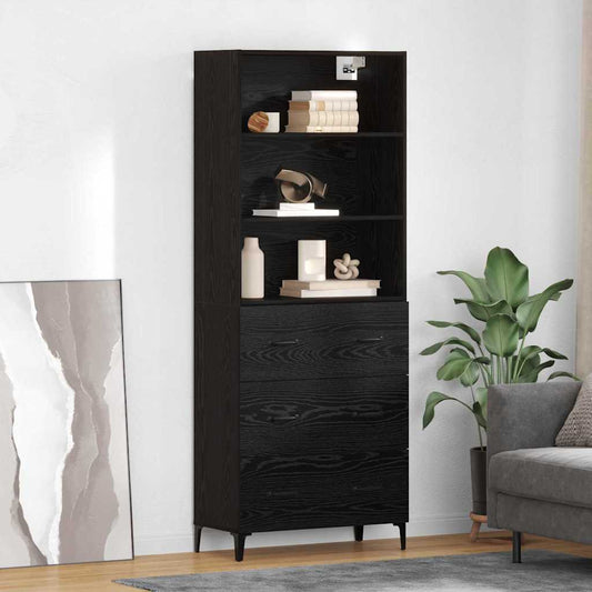 Magasfiú fiókkal Fekete tölgy 69,5 x 34 x 180 cm Faanyag
