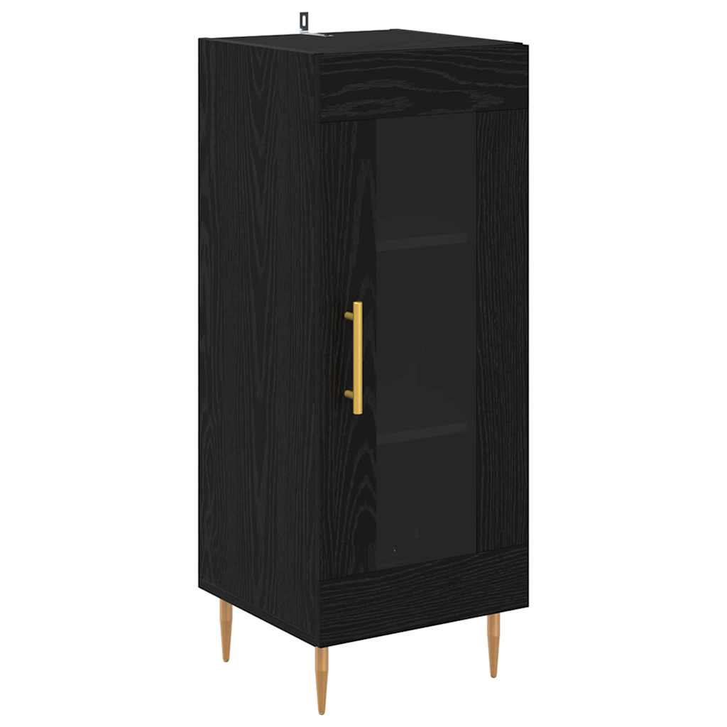 Magasfiú 2 pcs Fekete tölgy 34,5 x 34 x 180 cm Szerelt Fa