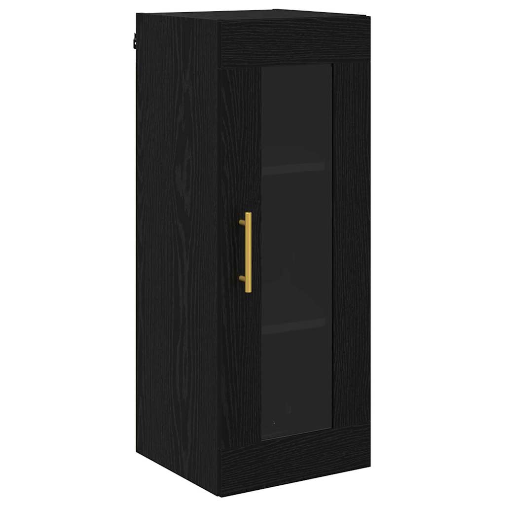 Magasfiú 2 pcs Fekete tölgy 34,5 x 34 x 180 cm Szerelt Fa