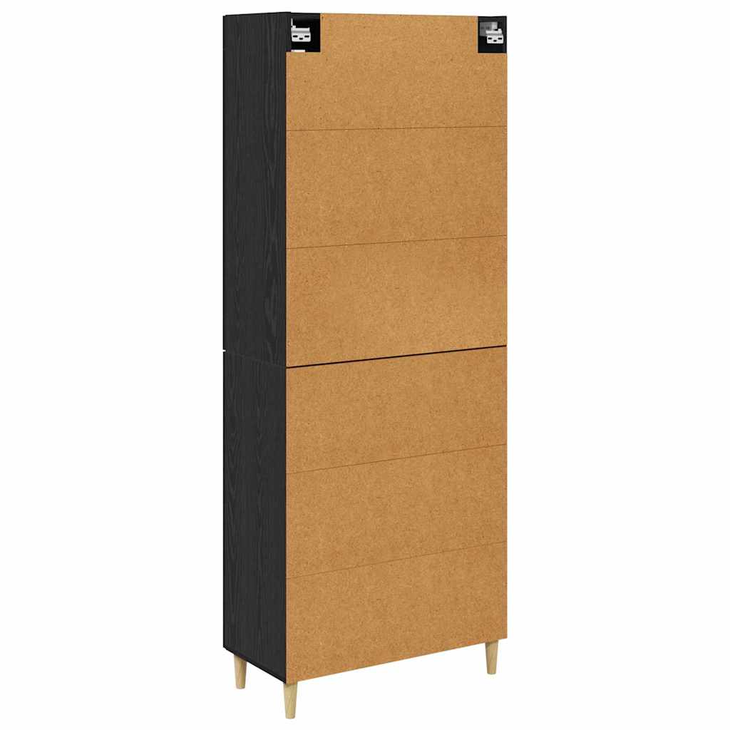 Magasfiú Fekete tölgy 69,5 x 34 x 180 cm Műanyag Fa és Üveg