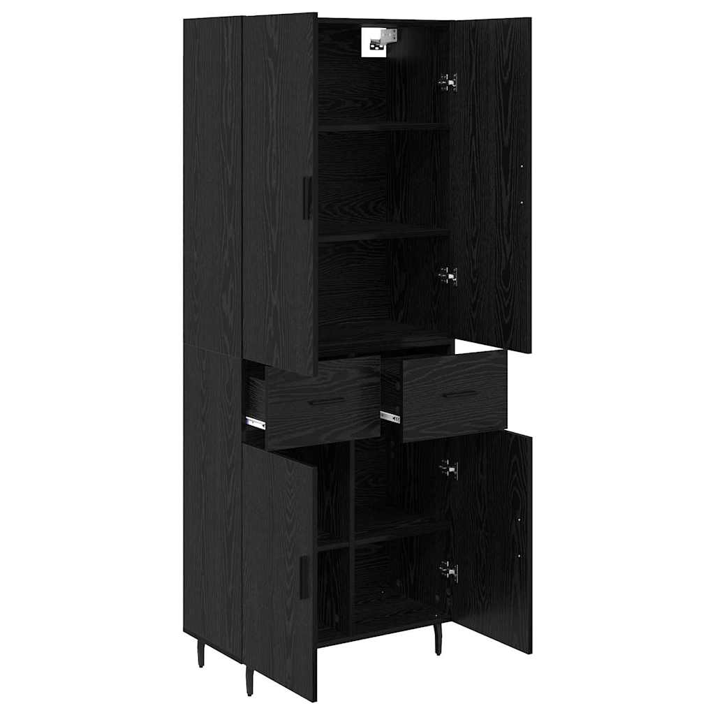 Magasfiú 2 pcs Musta tammi 69,5 x 34 x 180 cm Szerelt Fa