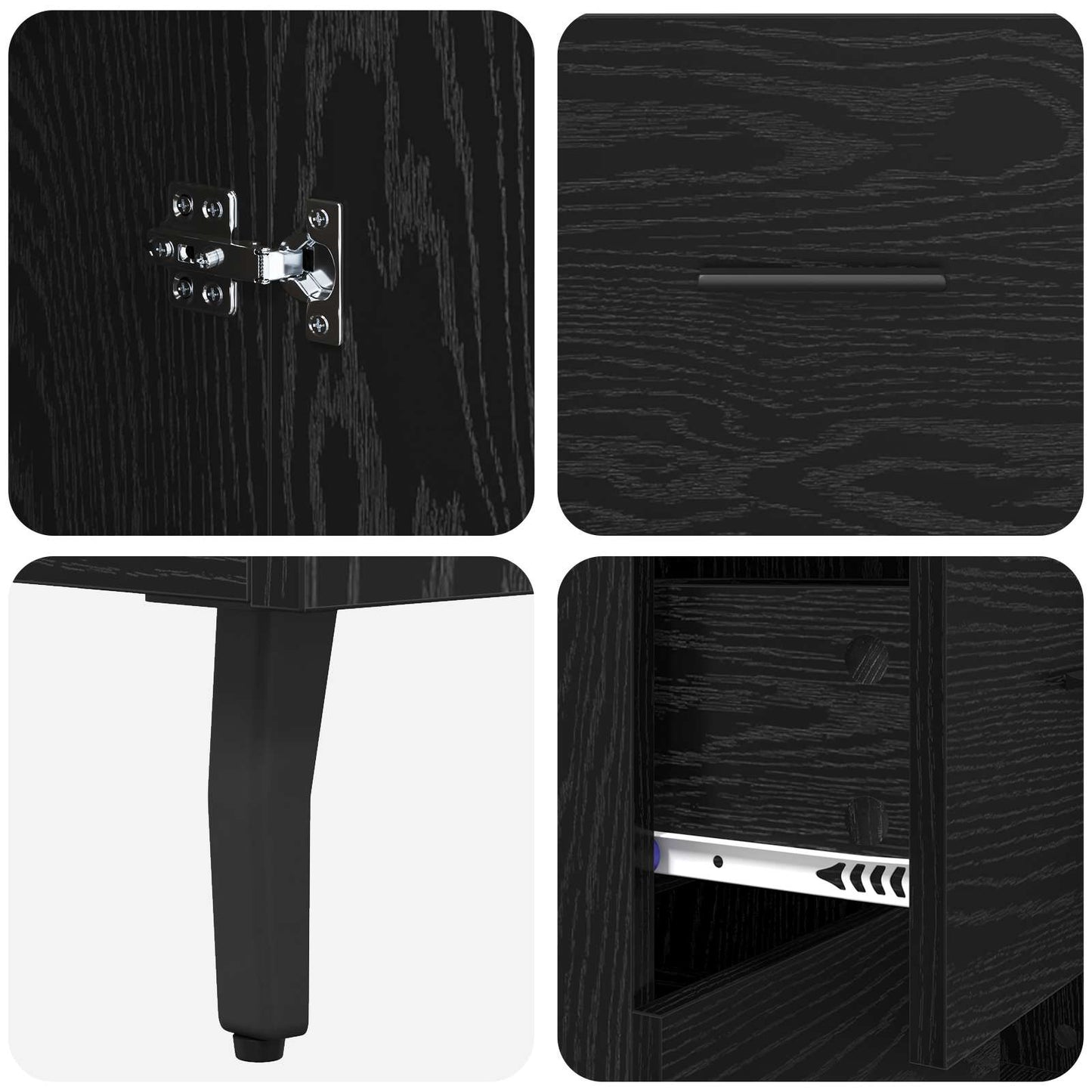 Magasfiú 2 pcs Fekete tölgy 69,5 x 34 x 180 cm Szerelt Fa