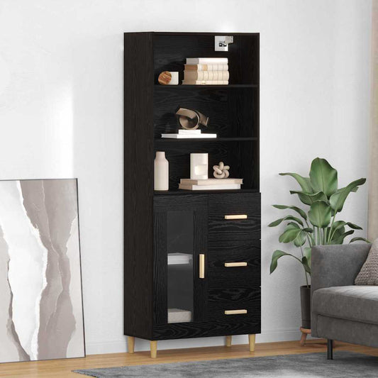 Magasfiú fiókkal Fekete tölgy 69,5 x 32,5 x 180 cm Faanyag