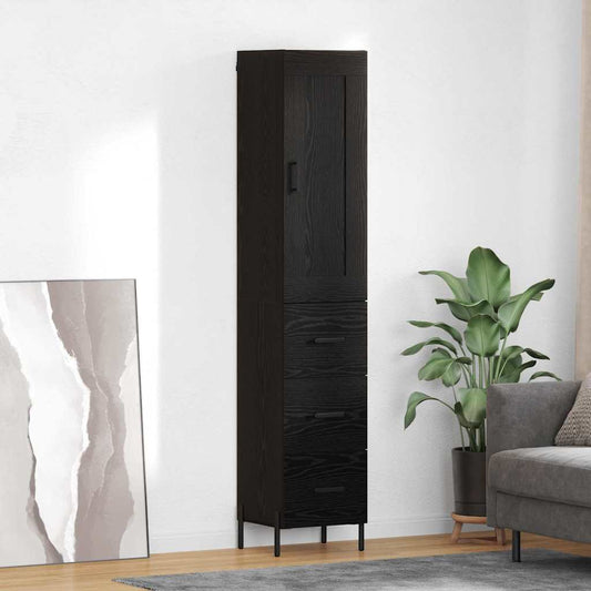 Magasfiú fiókkal Fekete tölgy 34,5 x 34 x 180 cm Faanyag