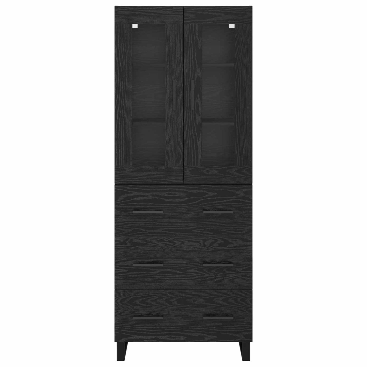 Magasfiú 2 pcs Fekete tölgy 69,5 x 34 x 180 cm Szerelt Fa
