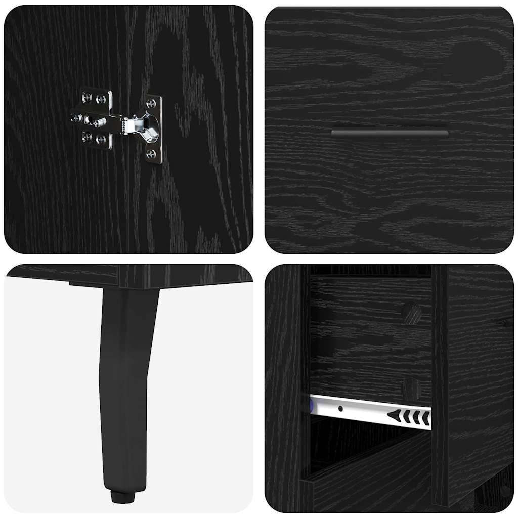 Magasfiú 2 pcs Musta tammi 69,5 x 34 x 180 cm Szerelt Fa