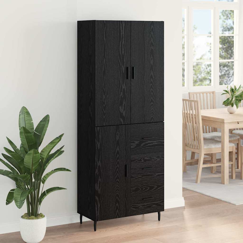 Magasfiú 2 pcs Musta tammi 69,5 x 34 x 180 cm Szerelt Fa