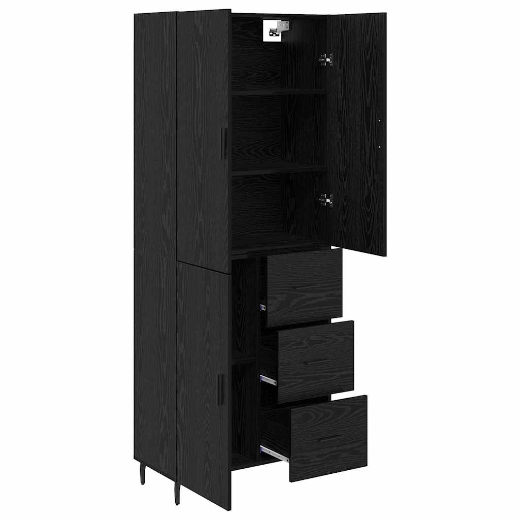 Magasfiú 2 pcs Musta tammi 69,5 x 34 x 180 cm Szerelt Fa