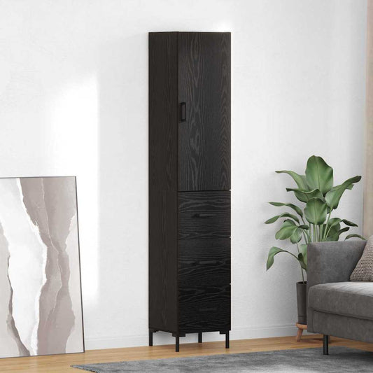 Magasfiú fiókkal Fekete tölgy 34,5 x 34 x 180 cm Faanyag