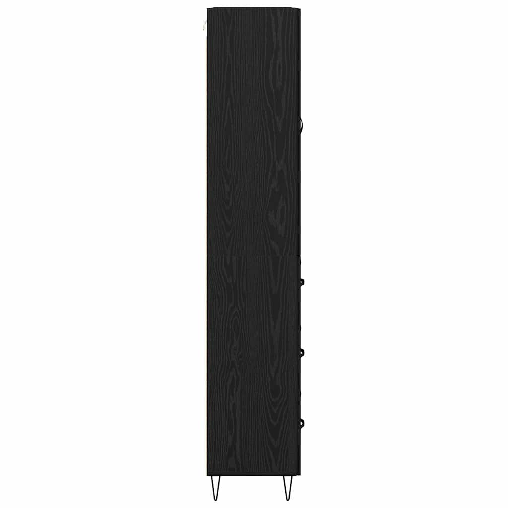Magasfiú 2 pcs Fekete tölgy 69,5 x 34 x 180 cm Szerelt Fa
