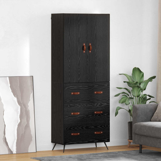 Magasfiú fiókkal Fekete tölgy 69,5 x 34 x 180 cm Faanyag