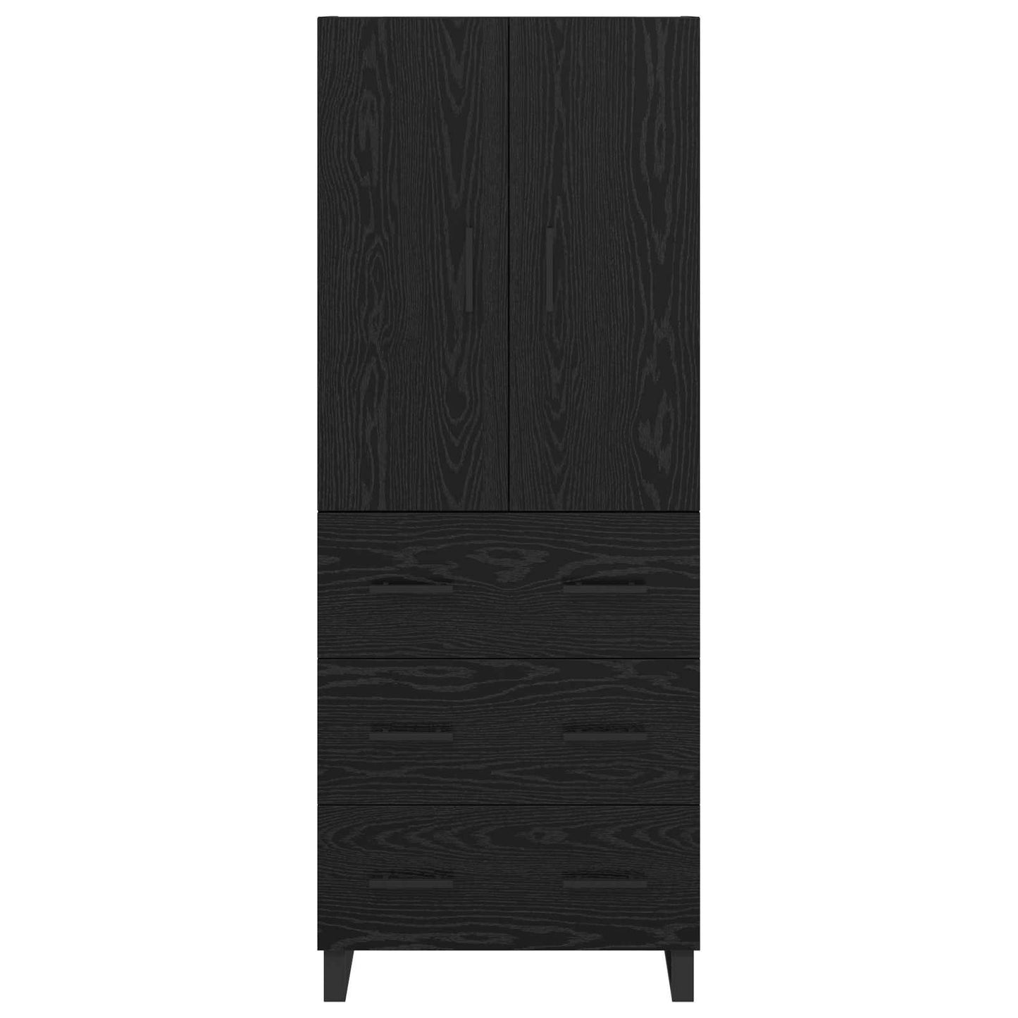 Magasfiú fiókkal 2 pcs Fekete tölgy 69,5 x 34 x 180 cm