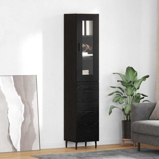 Magasfiú fiókkal Fekete tölgy 34,5 x 34 x 180 cm Faanyag