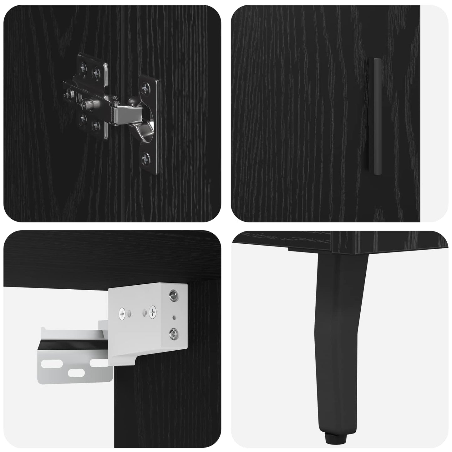 Magasfiú 2 pcs Fekete tölgy 69,5 x 34 x 180 cm Szerelt Fa