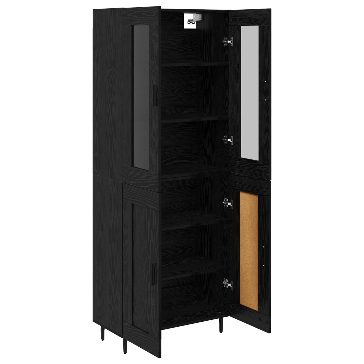 Magasfiú 2 pcs Fekete tölgy 69,5 x 34 x 180 cm Szerelt Fa