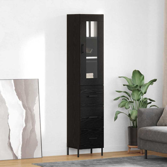 Magasfiú fiókkal Fekete tölgy 34,5 x 34 x 180 cm Faanyag